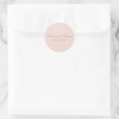 Sticker Rond Or rose vif Monogramme mariage personnalisé faveur (Sac)