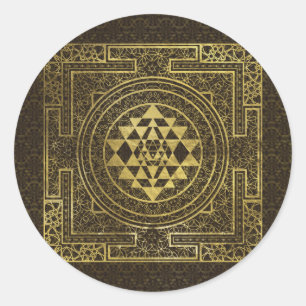 Sticker Rond Or Sri Yantra/Sri Chakra