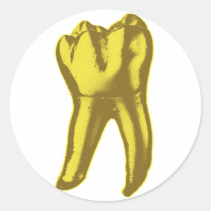 Sticker Rond Or Tooth