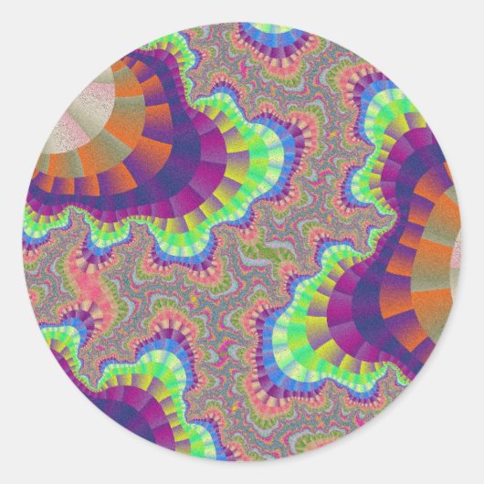 Sticker Rond Orange arc-en-ciel (Devant)