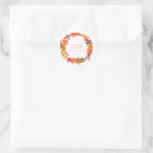 Sticker Rond Orange Automne laisse Mariage de automne de couron (Sac)