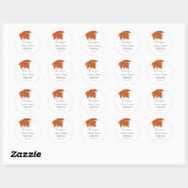 Sticker Rond Orange Automne Maple Leaf Mariage Faveurs Merci (Feuille)