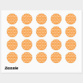 Sticker Rond Orange avec des pois blancs (Feuille)