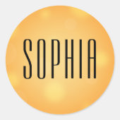 Sticker Rond Orange Black Halloween Nom mignon (Devant)