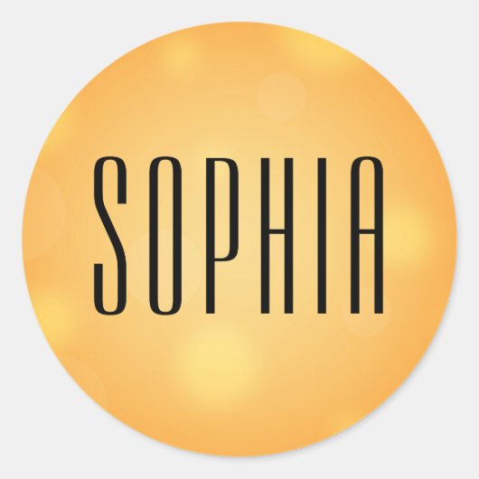 Sticker Rond Orange Black Halloween Nom mignon (Devant)