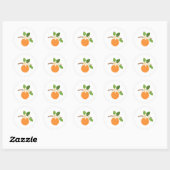 Sticker Rond Orange Blossoms (Feuille)