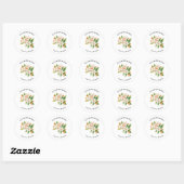 Sticker Rond Orange Blossoms & Jasmine Blooms Mariage (Feuille)