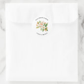 Sticker Rond Orange Blossoms & Jasmine Blooms Mariage (Sac)
