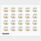 Sticker Rond Orange botanique et Garland de citron (Feuille)