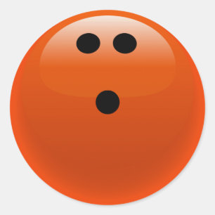 Sticker Rond Orange Bowling Ball