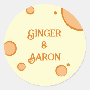 Sticker Rond Orange Cercles Super Mariage rétro