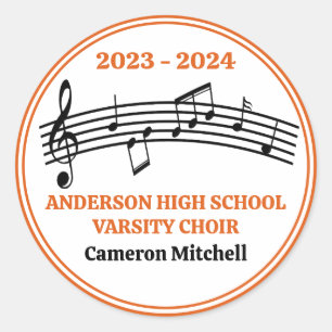 Sticker Rond Orange Choir Custom High School Party