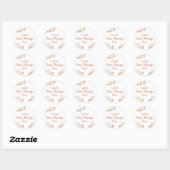 Sticker Rond Orange Citrouille Anniversaire Amour Votre Message (Feuille)