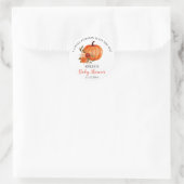 Sticker Rond Orange Citrouille Thanksgiving | BABY SHOWER (Sac)