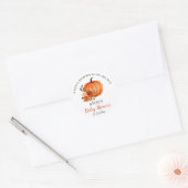 Sticker Rond Orange Citrouille Thanksgiving | BABY SHOWER (Enveloppe)