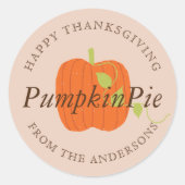 Sticker Rond Orange Citrouille Thanksgiving cadeau de cuisson m (Devant)