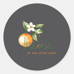 Sticker Rond Orange Citrus Little Cutie Baby Shower Maman à Ven