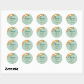 Sticker Rond Orange Citrus Merci (Feuille)