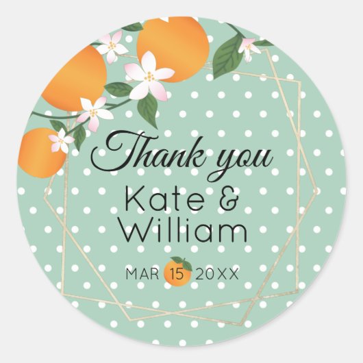 Sticker Rond Orange Citrus Merci (Devant)