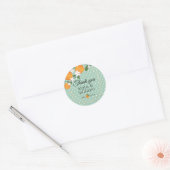 Sticker Rond Orange Citrus Merci (Enveloppe)