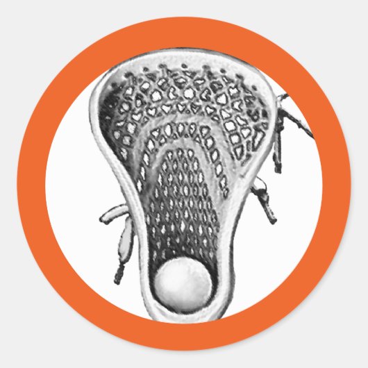 Sticker rond Orange Classic Lacrosse (Devant)
