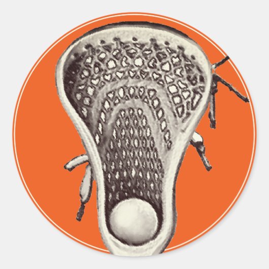Sticker rond Orange Classic Lacrosse (Devant)