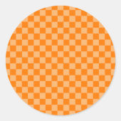 Sticker Rond Orange Combination Checkerboard par ShirleyTaylor (Devant)