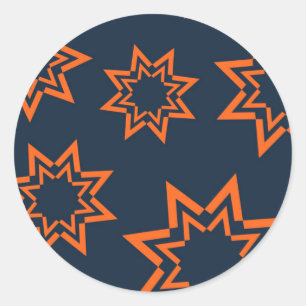 Sticker Rond Orange, cool, tendance, joueuse motif en forme d'é