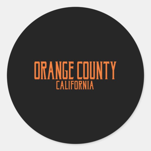 Sticker Rond Orange County California Texte Orange Imprimer (Devant)