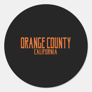 Sticker Rond Orange County California Texte Orange Imprimer