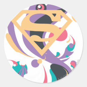 Sticker Rond Orange d'éclaboussure de couleur