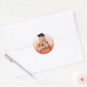 Sticker Rond Orange | Diplômé personnalisé (Enveloppe)
