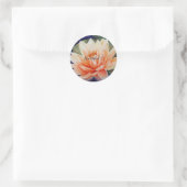 Sticker Rond Orange Eau Lily Aquarelle Florale (Sac)