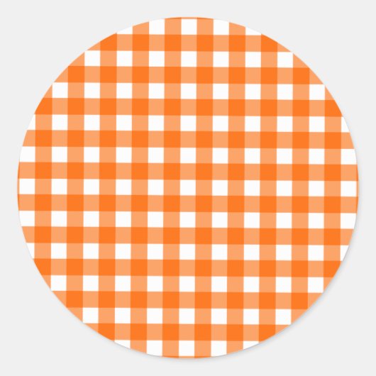 Sticker Rond Orange En vichy Motif (Devant)