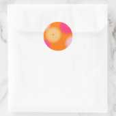 Sticker Rond orange et rose pop couleur (Sac)