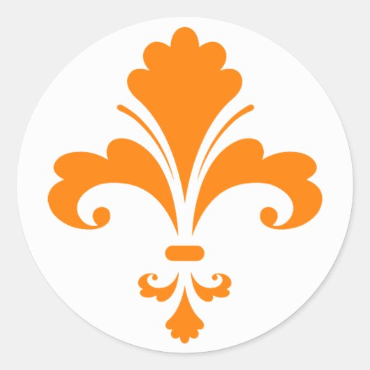 Sticker Rond Orange Fleur de lis (Devant)
