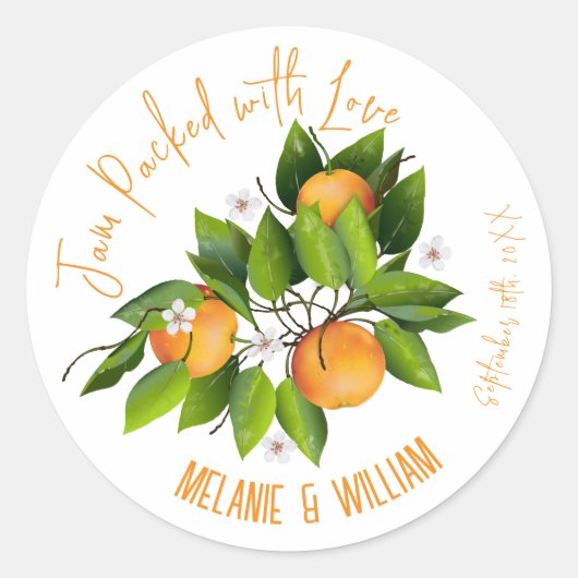 Sticker Rond Orange Fruit Jam (Devant)