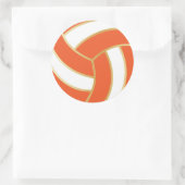 Sticker Rond Orange, Gold et White Volleyball (Sac)