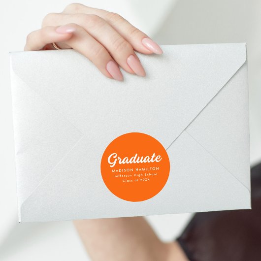 Sticker Rond Orange | Graduation de script en gras
