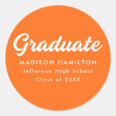 Sticker Rond Orange | Graduation de script en gras (Devant)