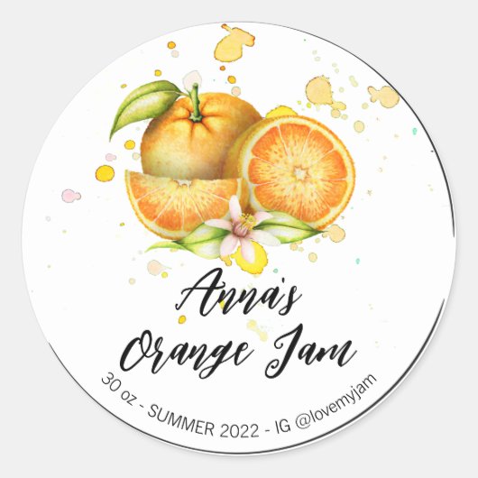 Sticker Rond *~* Orange Jelly Jam Preserve AP30 (Devant)