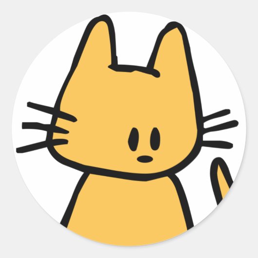 Sticker Rond Orange Kitty (Devant)