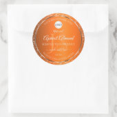 Sticker Rond Orange Logo Argent Initiales Parties scintillant É (Sac)