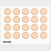 Sticker Rond Orange Marmalade sur En vichy (Feuille)