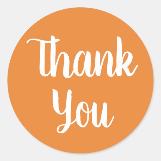 Sticker Rond Orange Merci Automne Automne Halloween Mariage (Devant)