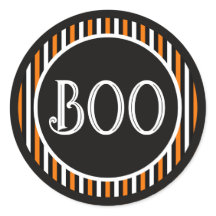 Orange & Noir Rayure Vintage Boo