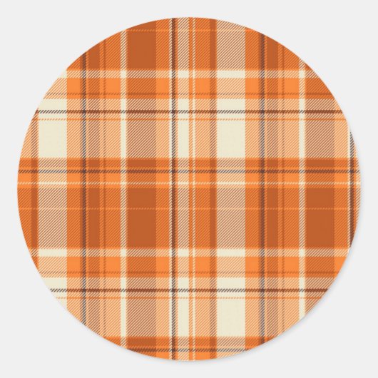 Sticker Rond Orange plaid (Devant)