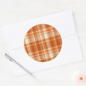 Sticker Rond Orange plaid (Enveloppe)