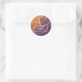 Sticker Rond Orange Plum Ombre & Lumineuses Chaînes Mme & Mme (Sac)
