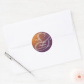 Sticker Rond Orange Plum Ombre & Lumineuses Chaînes Mme & Mme (Enveloppe)